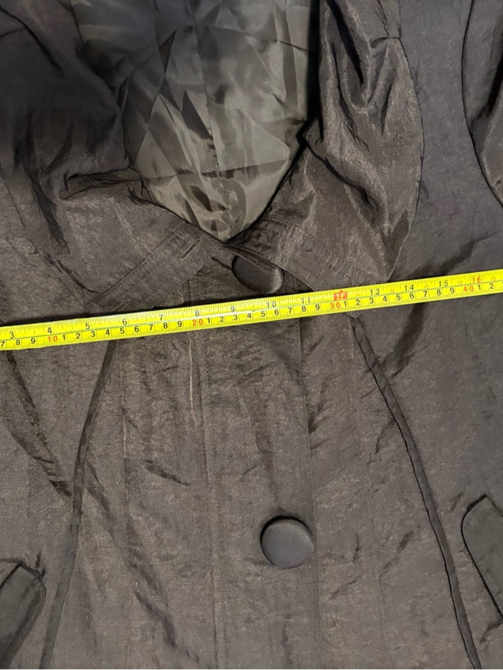 DESIGN TODAY'S Brown Taffeta Semi-Fitted Knee Length Jacket Small - Picture 9 of 12